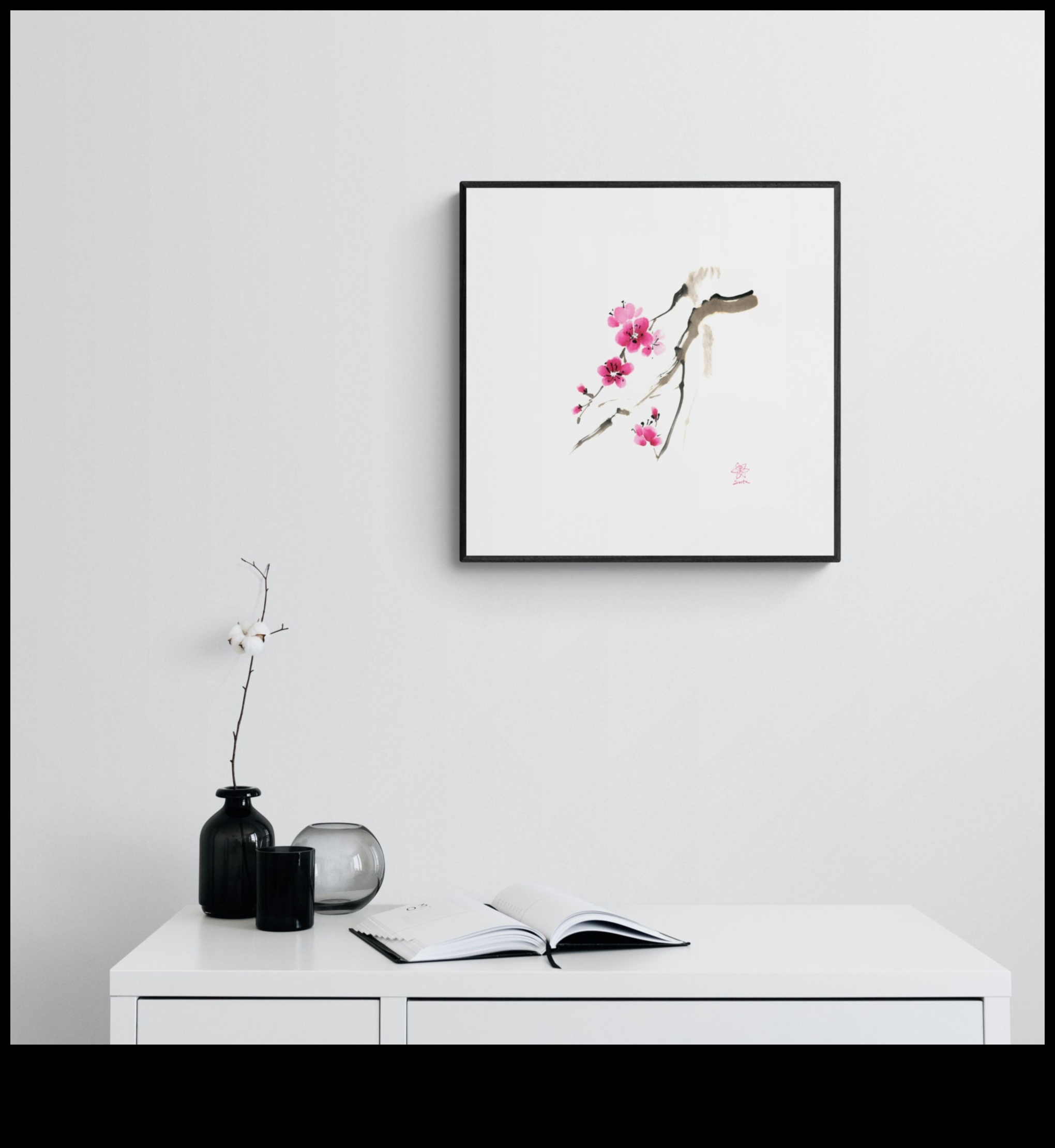 Η Sakura Whispers The Symbolic Beauty of Japanese Ink Art 1 Sakura Whispers: Symbolic Beauty in Japanese Ink Art